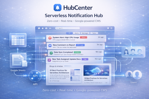 HubCenter Serverless Notification Hub Dashboard